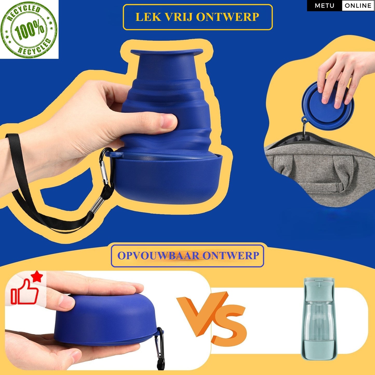 MetuX® - Inklapbare Drinkfles voor honden