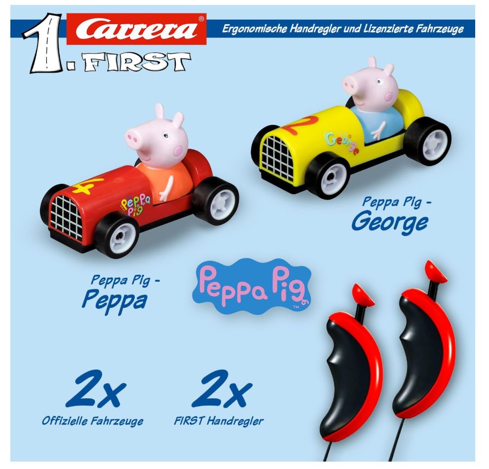 Carrera First – Peppa Pig Kids Gran Prix Racebaanset (2,4 m)