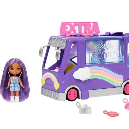 Barbie Extra Mini Mini’s – Toerbus Speelset (met pop en accessoires)