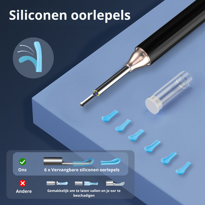MetuX® Oorsmeerverwijderaar met Camera Zwart - Ultra HD Camera