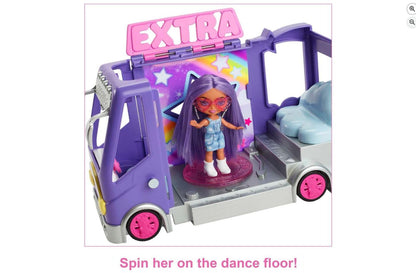 Barbie Extra Mini Mini’s – Toerbus Speelset (met pop en accessoires)