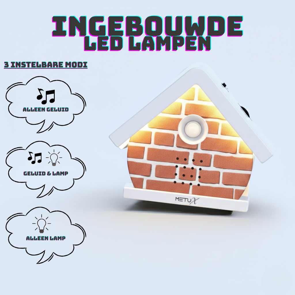 MetuX® - vogelhuisje met geluid - zwitscherbox - vogelgeluiden huisje met sensor - Vogelgeluiden Huisje Voor op Toilet - Bruin