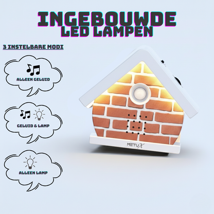 MetuX® - vogelhuisje met geluid - zwitscherbox - vogelgeluiden huisje met sensor - Vogelgeluiden Huisje Voor op Toilet - Bruin