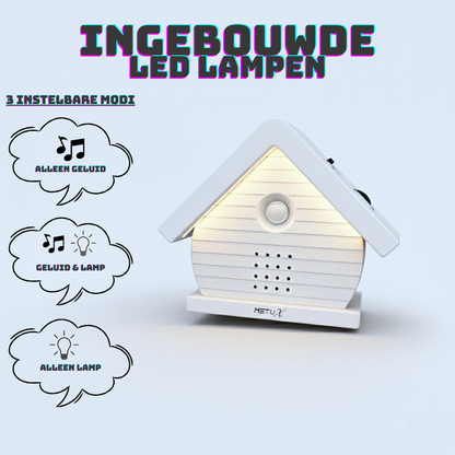 MetuX® - vogelhuisje met geluid - zwitscherbox - vogelgeluiden huisje met sensor - Vogelgeluiden Huisje Voor op Toilet - Wit