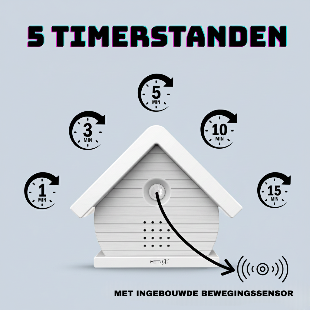 MetuX® - vogelhuisje met geluid - zwitscherbox - vogelgeluiden huisje met sensor - Vogelgeluiden Huisje Voor op Toilet - Wit