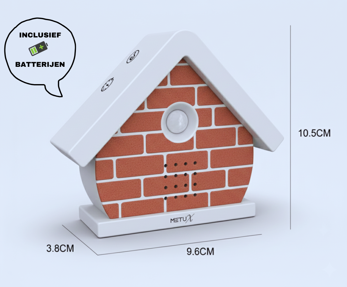 MetuX® - vogelhuisje met geluid - zwitscherbox - vogelgeluiden huisje met sensor - Vogelgeluiden Huisje Voor op Toilet - Bruin