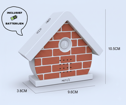 MetuX® - vogelhuisje met geluid - zwitscherbox - vogelgeluiden huisje met sensor - Vogelgeluiden Huisje Voor op Toilet - Bruin