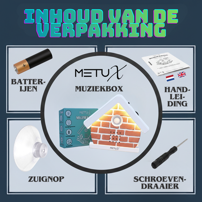 MetuX® - vogelhuisje met geluid - zwitscherbox - vogelgeluiden huisje met sensor - Vogelgeluiden Huisje Voor op Toilet - Bruin