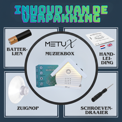 MetuX® - vogelhuisje met geluid - zwitscherbox - vogelgeluiden huisje met sensor - Vogelgeluiden Huisje Voor op Toilet - Wit